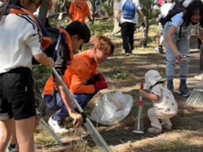 富士山での清掃活動