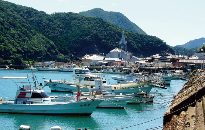 天草の﨑津集落の船